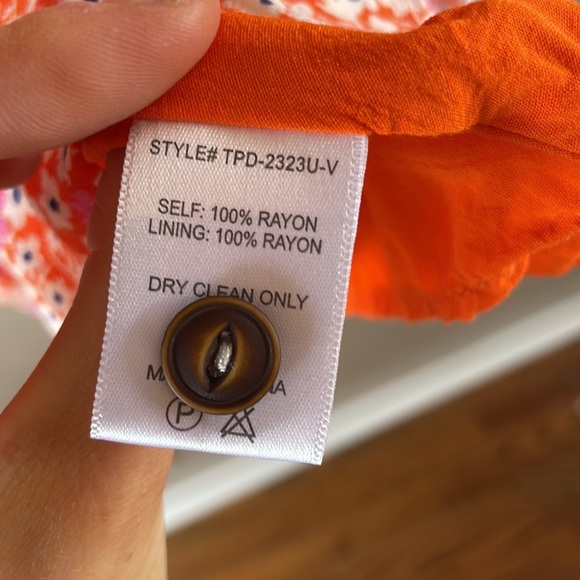 Skylar + Madison orange and pink flower sundress - Picture 4 of 5